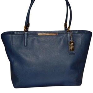 COACH EAST WEST MADISON TOTE NAVY BLUE